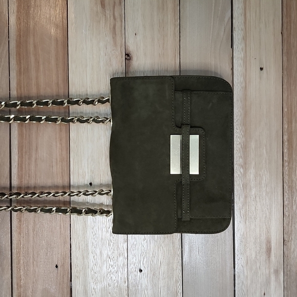 Zac Posen Americana Mini Crossbody Green Velvet Suede Chain - Picture 4 of 15